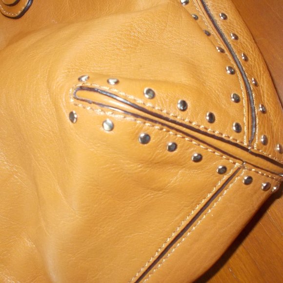 Michael Kors Authentic Tan with Rivets Handbag - Picture 9 of 10